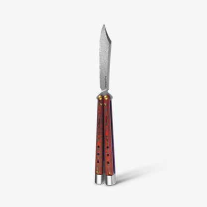 Benchmade Necron™ | Lava Flow Red Gold Class Limited Fatcarbon® Carbon Fiber Handle Damasteel® Blade