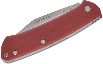 Benchmade 318-1 Proper Slipjoint Red Contour Handles Satin Blade S30V Folding Knife