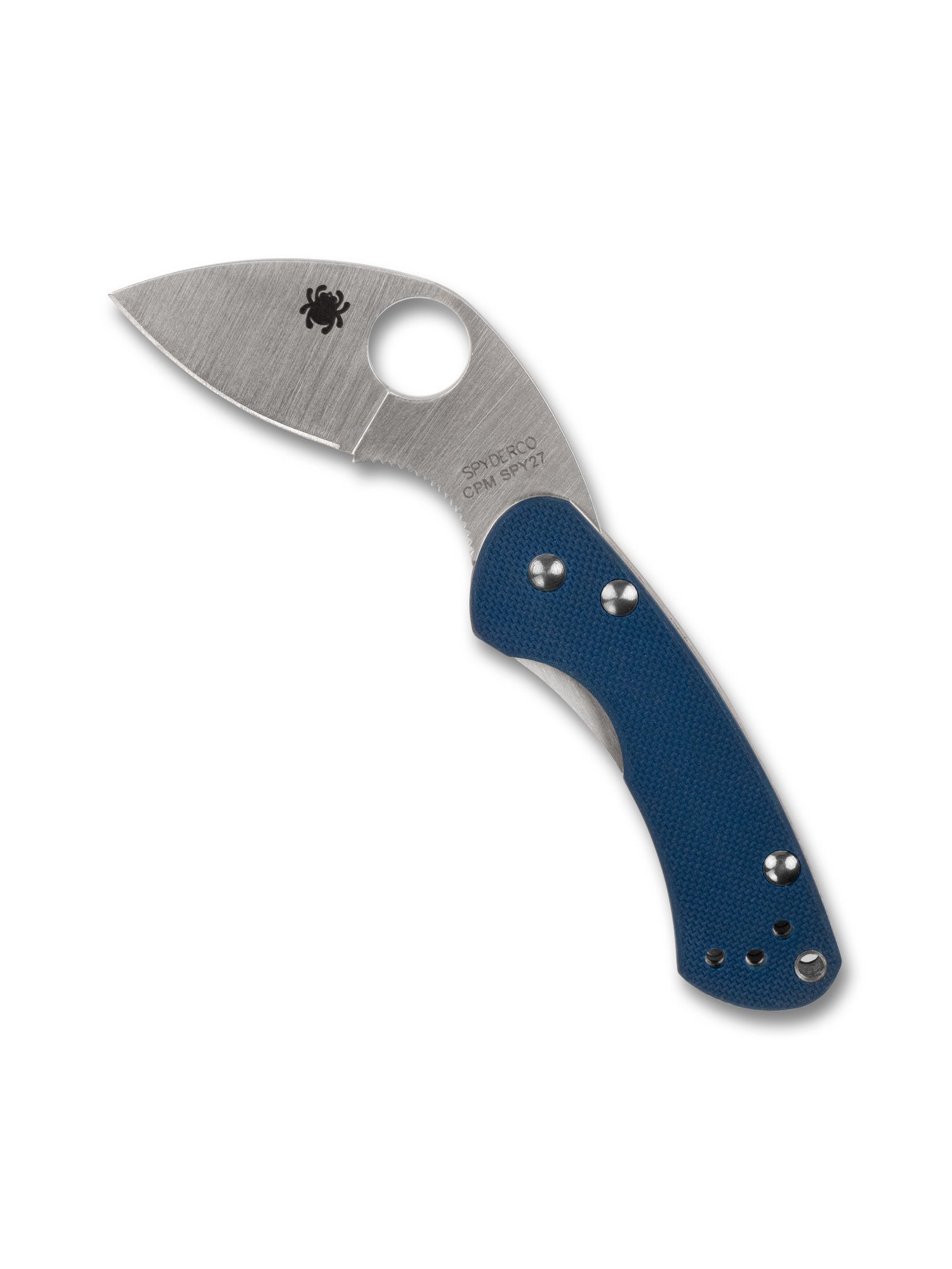 spyderco rock lobster spy27 sprint run blue g10 handle