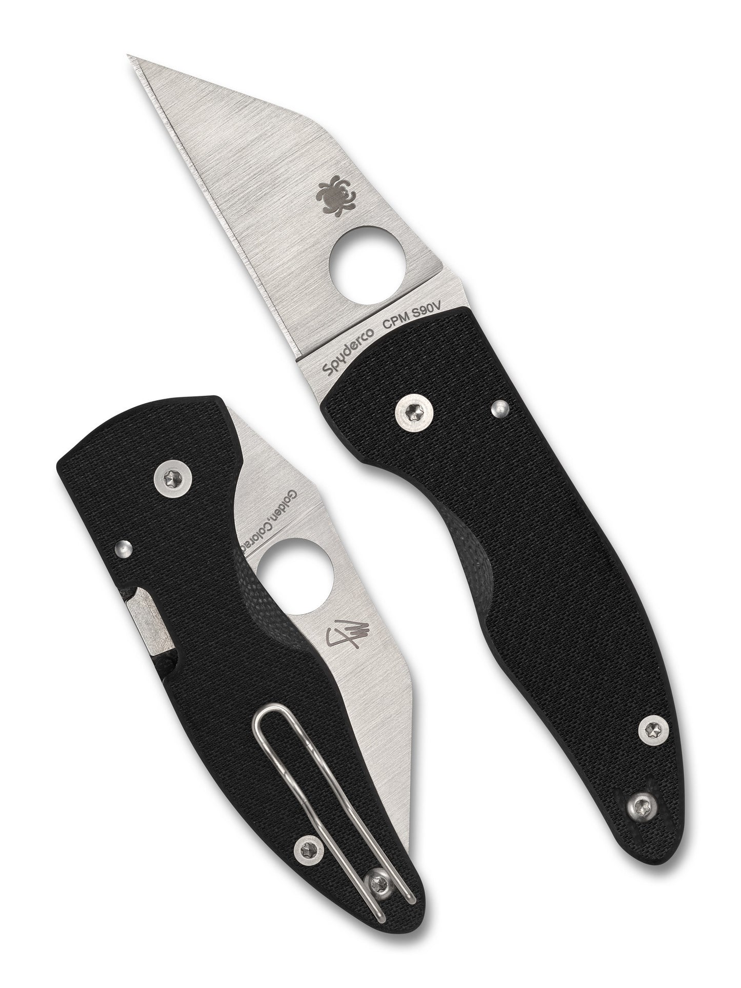 spyderco microjimbo s90v wharncliffe blade close up