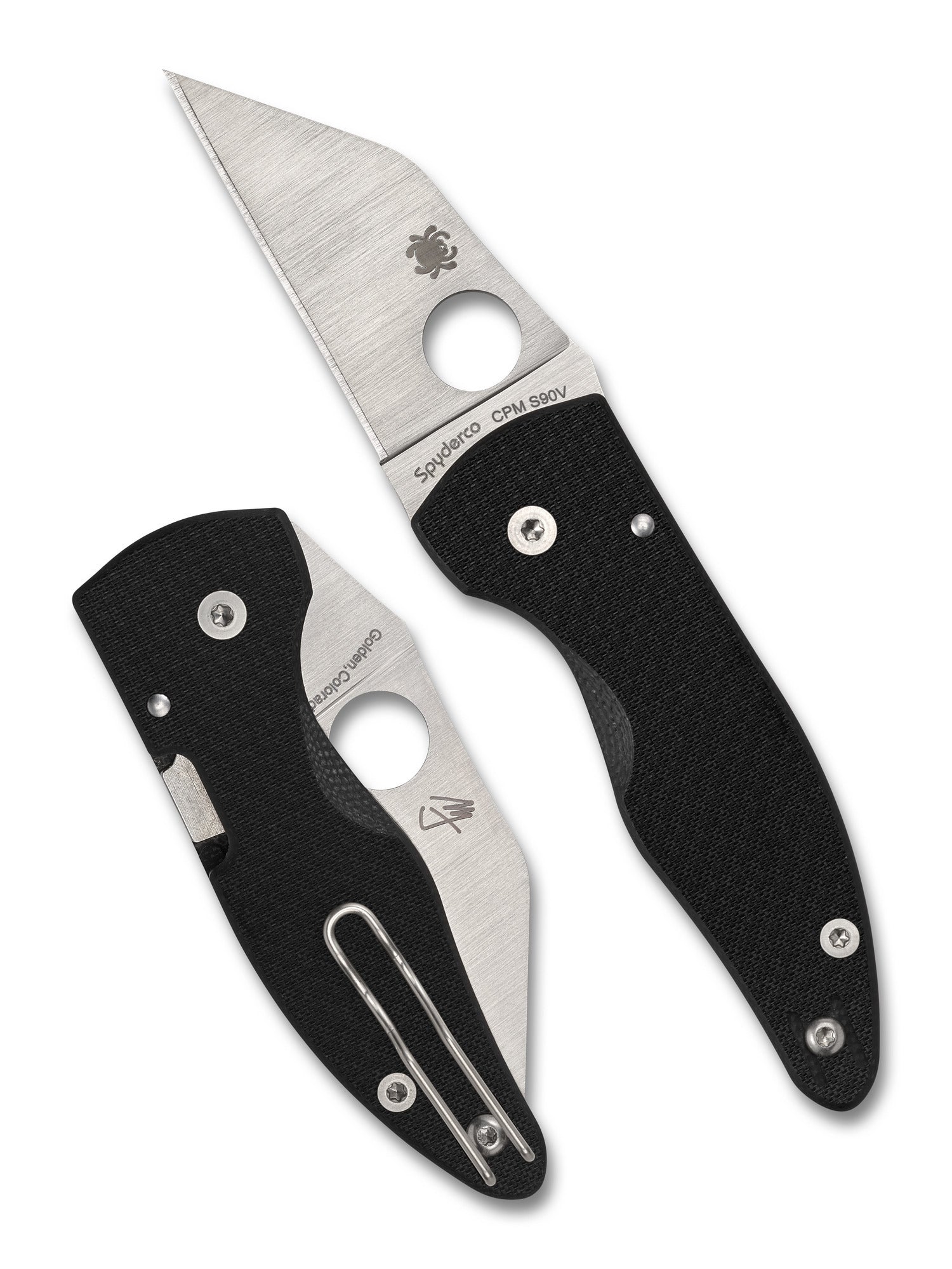 spyderco microjimbo s90v wharncliffe blade close up