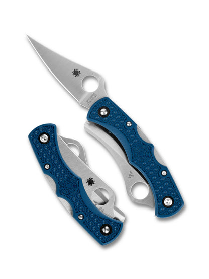 spyderco spy27 steel folding knife cobalt blue