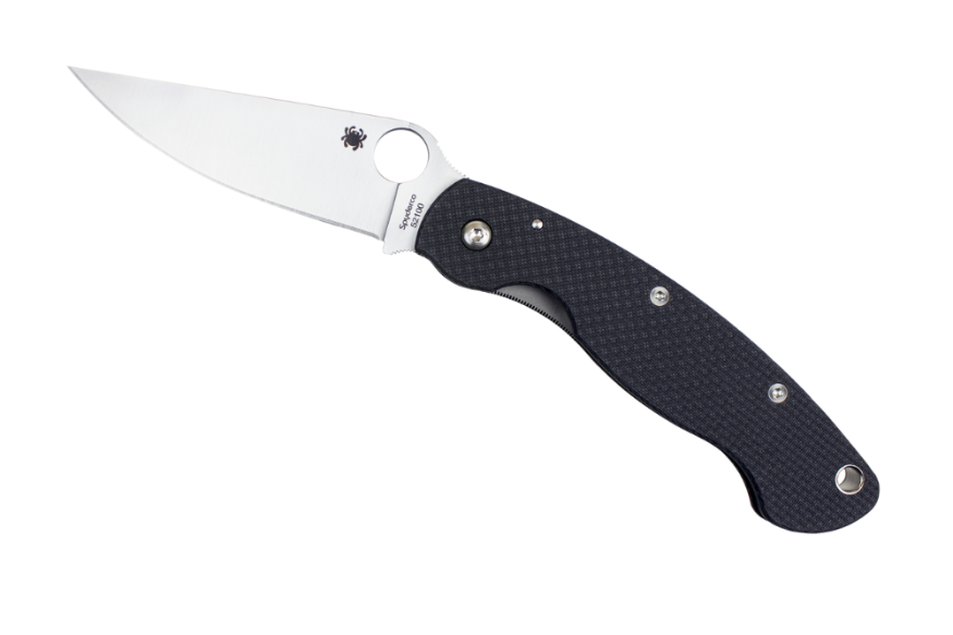 spyderco military 52100 blade close up satin finish