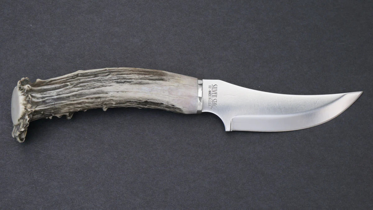 Silver Stag CH4.0 Cascade Hunter fixed blade skinning knife with handcrafted crown antler handle — ClassicBlades