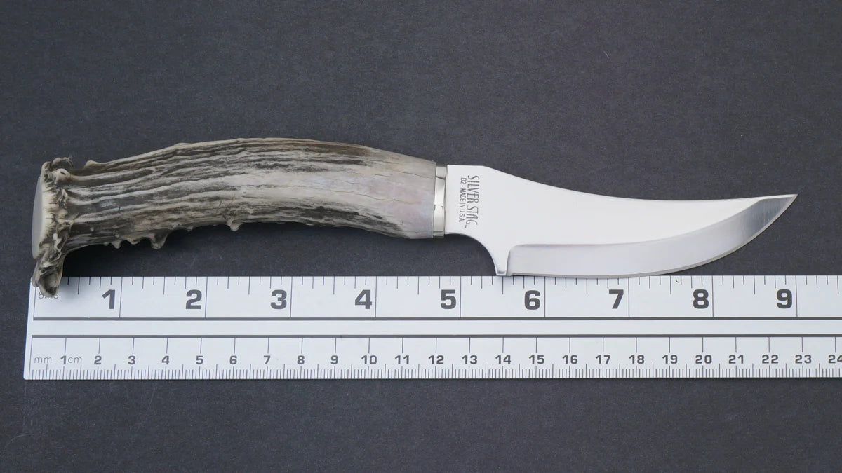 Silver Stag CH4.0 Cascade Hunter 4 inch D2 tool steel skinner blade at 62 HRC hardness detail — ClassicBlades