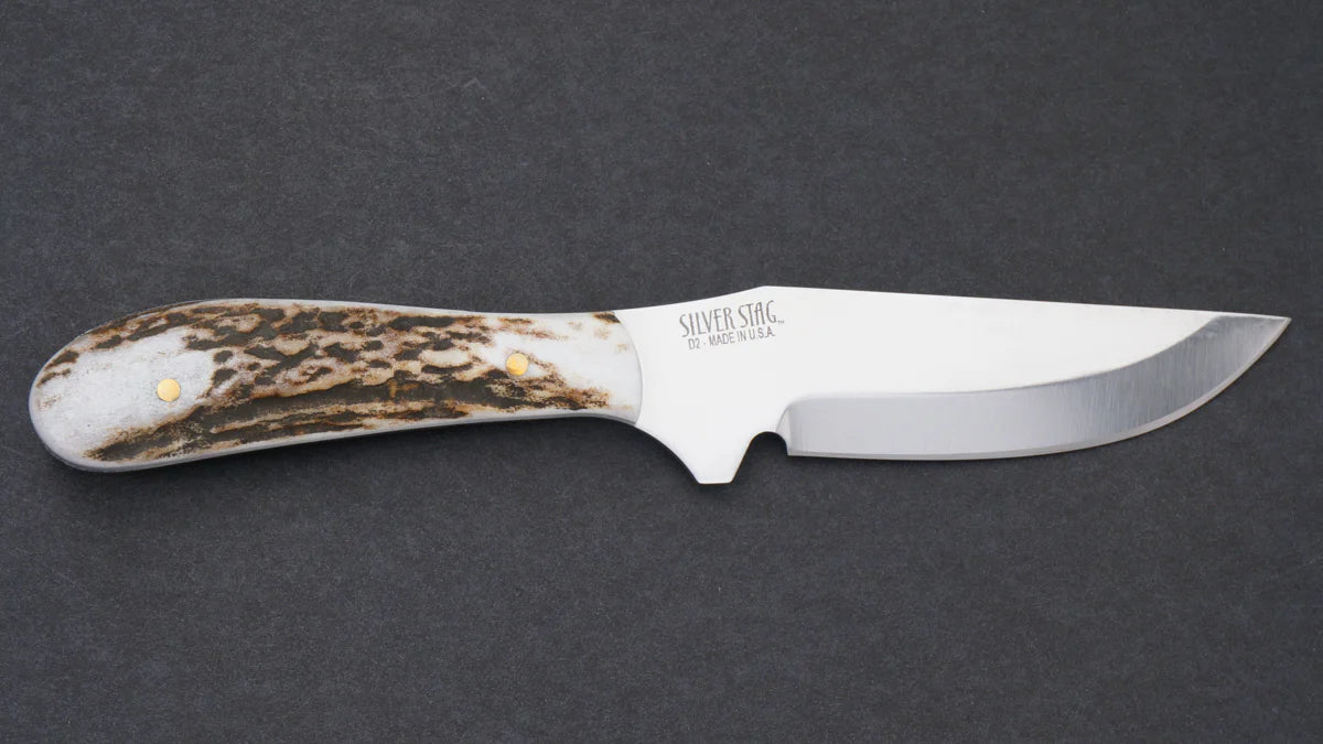 Silver Stag ES4000 Elk Skinner fixed blade knife with genuine antler slab handle — ClassicBlades