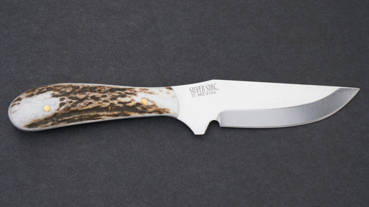 Silver Stag ES4000 Elk Skinner fixed blade knife with genuine antler slab handle — ClassicBlades