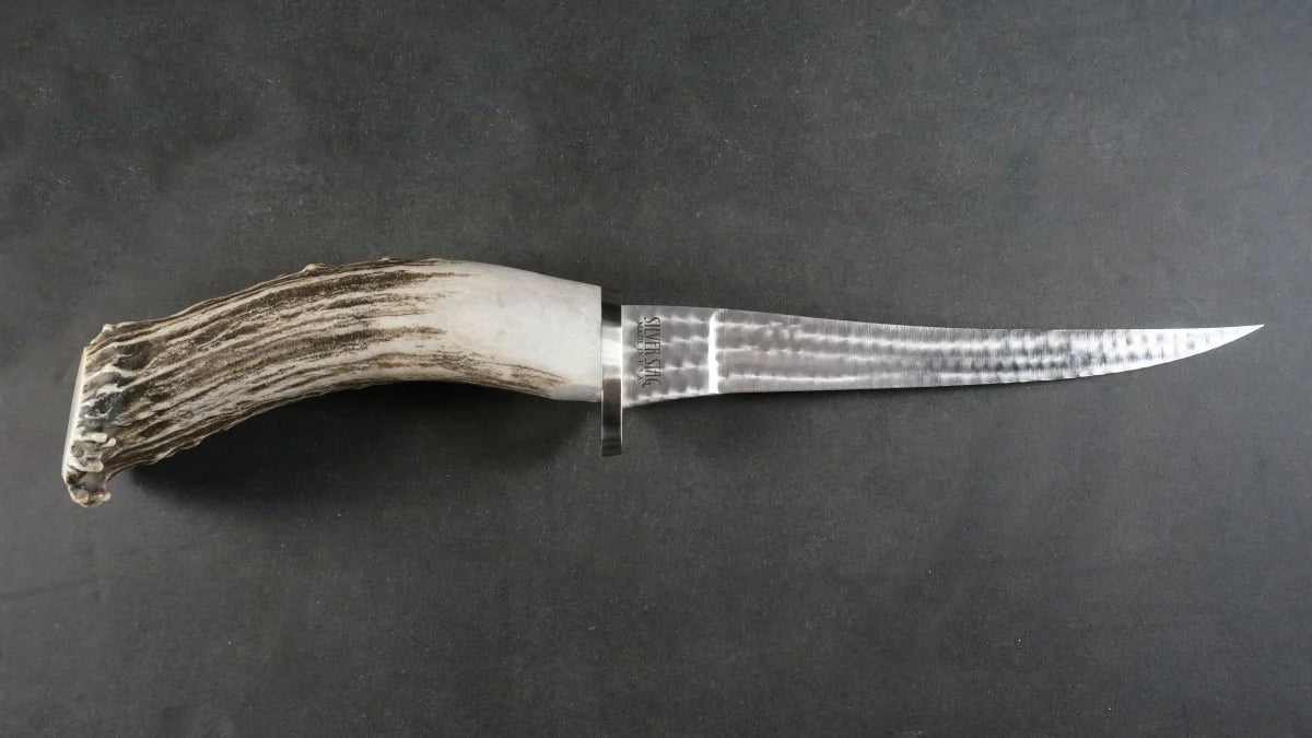 Silver Stag SSF7.0AB Fillet fixed blade knife with handcrafted crown antler handle — ClassicBlades