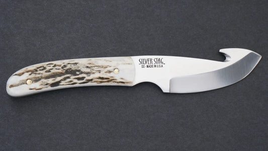 Silver Stag GS2.75 Gut Slab fixed blade knife with genuine North American antler slab handle — ClassicBlades