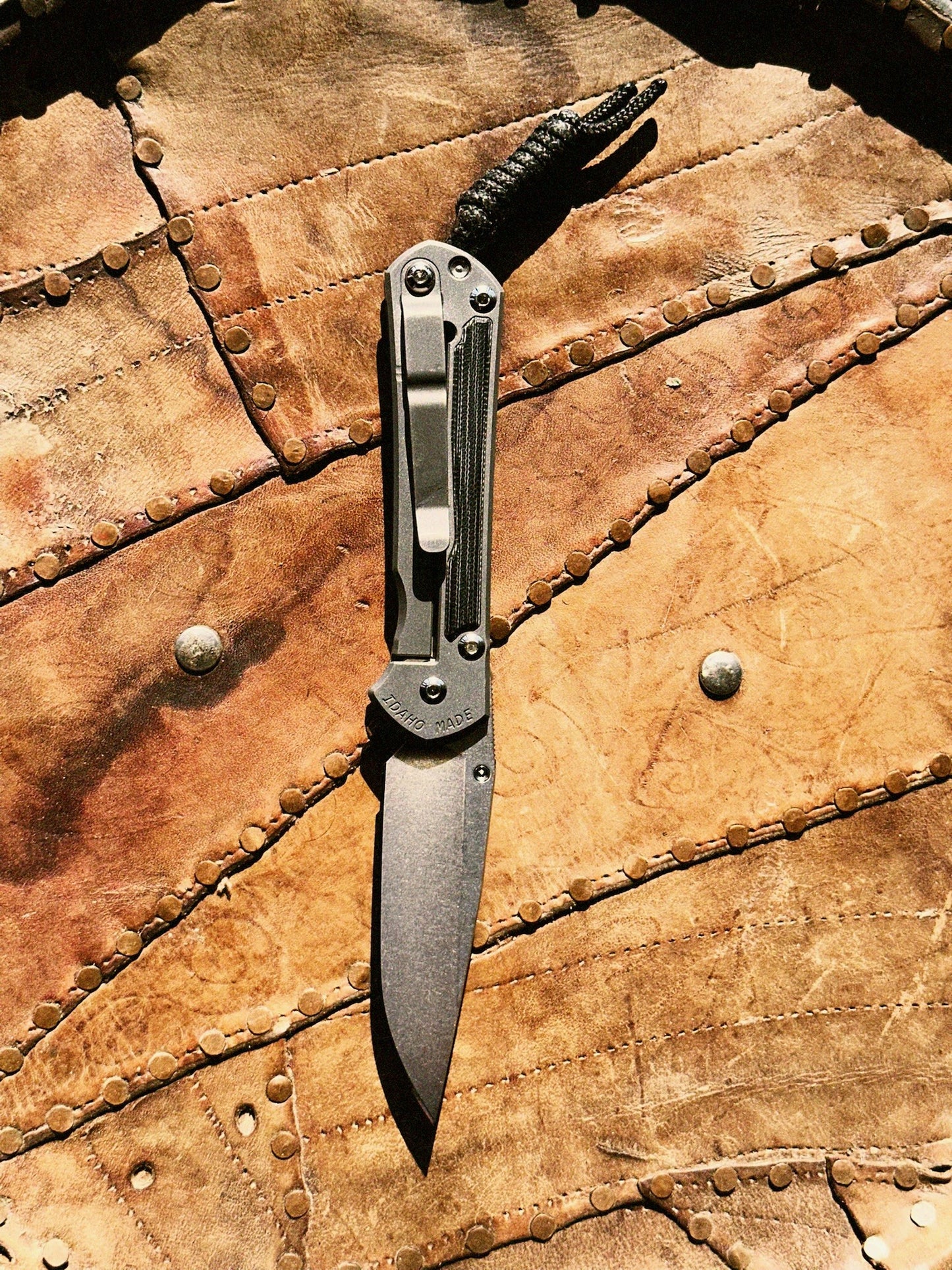 Chris Reeve Small Sebenza 31 offset titanium pocket clip tip-up right carry position, sandblasted titanium handle