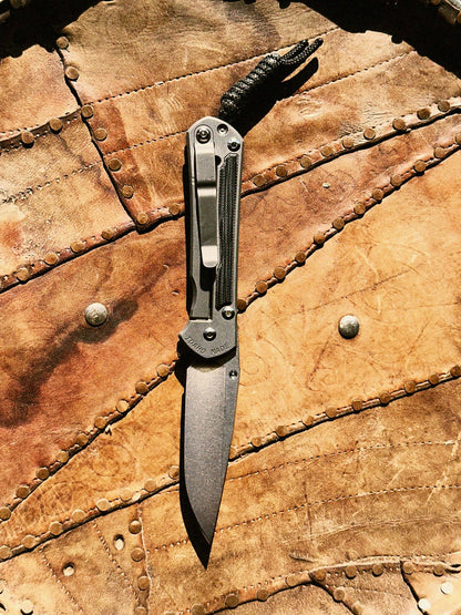 Chris Reeve Small Sebenza 31 offset titanium pocket clip tip-up right carry position, sandblasted titanium handle