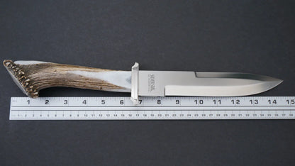 Silver Stag PB8.0 Pacific Bowie 8.25 inch D2 tool steel clip point Bowie blade at 62 HRC detail — ClassicBlades