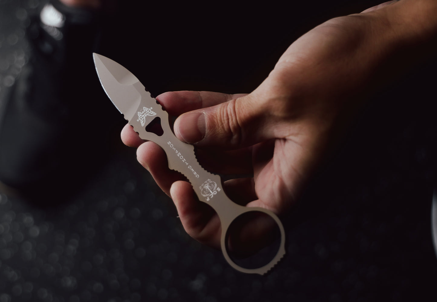 Benchmade 177SN SOCP MINI-DAGGER, FDE CERAKOTE, TAN SHEATH| 440C Stainless Steel