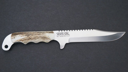 Silver Stag SK6.0 Sidekick Pro fixed blade knife with genuine elk antler slab handle — ClassicBlades