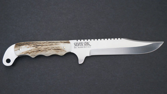 Silver Stag SK6.0 Sidekick Pro fixed blade knife with genuine elk antler slab handle — ClassicBlades