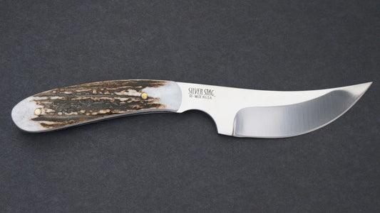 Silver Stag SS4.0 Smith Slab fixed blade skinning knife with genuine North American antler slab handle — ClassicBlades