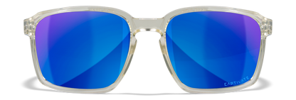 Wiley X WX Alfa Gloss Clear Crystal Frame / Color CAPTIVATE™ Polarized Blue Mirror Lenses AC6ALF09