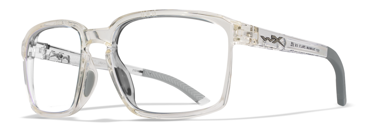 Wiley X WX Alfa Gloss Clear Crystal Frame / Color CAPTIVATE™ Polarized Blue Mirror Lenses AC6ALF09