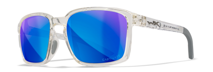 Wiley X WX Alfa Gloss Clear Crystal Frame / Color CAPTIVATE™ Polarized Blue Mirror Lenses AC6ALF09