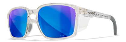 Wiley X WX Alfa Gloss Clear Crystal Frame / Color CAPTIVATE™ Polarized Blue Mirror Lenses AC6ALF09