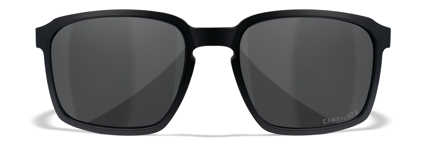 Wiley X WX ALFA Matte Black Frame / Captivate Polarized Grey Lenses AC6ALF18