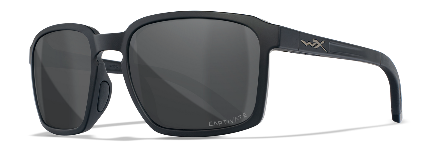 Wiley X WX ALFA Matte Black Frame / Captivate Polarized Grey Lenses AC6ALF18