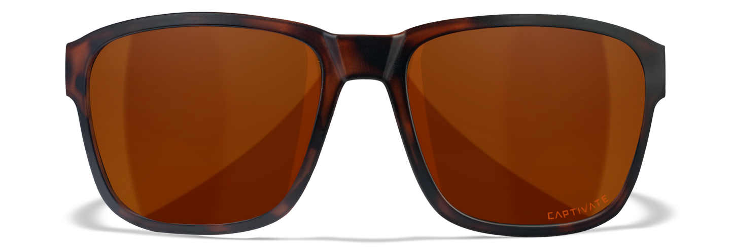 Wiley X WX TREK Matte Havana Brown Frames / CAPTIVATE™ Polarized Copper Lenses M/L AC6TRK06