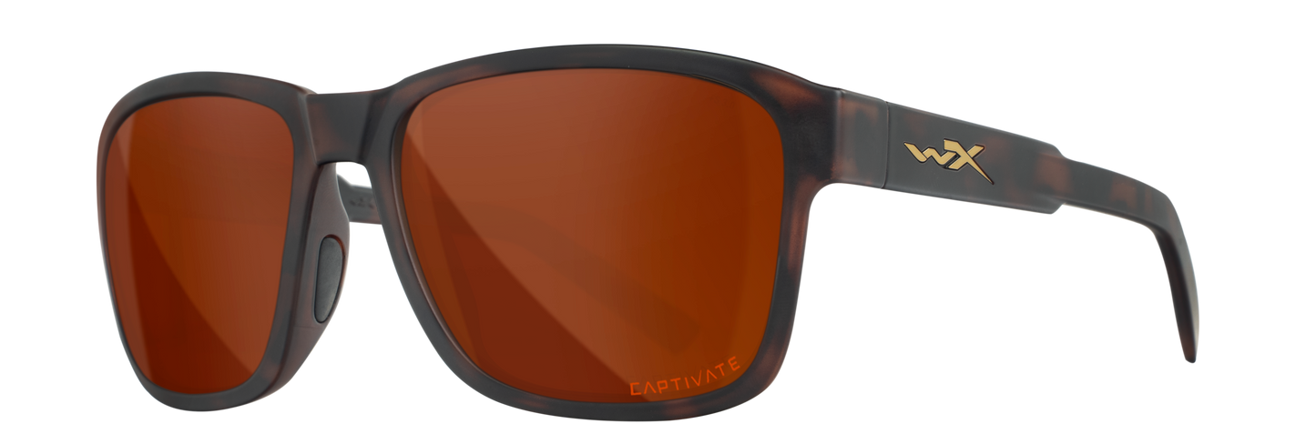 Wiley X WX TREK Matte Havana Brown Frames / CAPTIVATE™ Polarized Copper Lenses M/L AC6TRK06