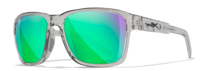 Wiley X WX Trek Gloss Crystal Light Grey / CAPTIVATE™ Polarized Green Mirror M/L AC6TRK07