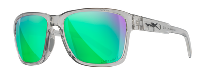 Wiley X WX Trek Gloss Crystal Light Grey / CAPTIVATE™ Polarized Green Mirror M/L AC6TRK07