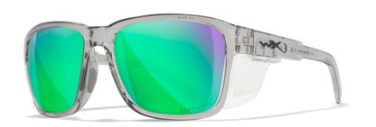 Wiley X WX Trek Gloss Crystal Light Grey / CAPTIVATE™ Polarized Green Mirror M/L AC6TRK07