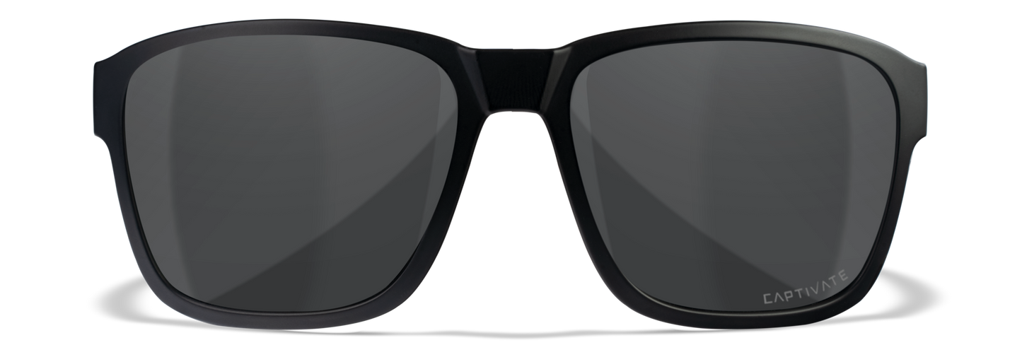 WIley X WX TREK Matte Black Frames / CAPTIVATE™ Polarized Grey Lenses M/L AC6TRK18