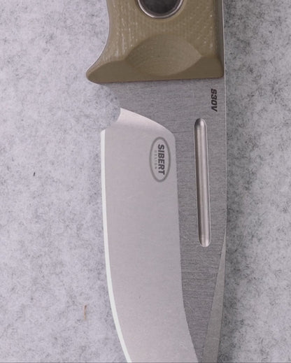 Benchmade 165-1 Mini Bushcrafter fixed blade knife with OD green G10 handle and red G10 liners — ClassicBlades