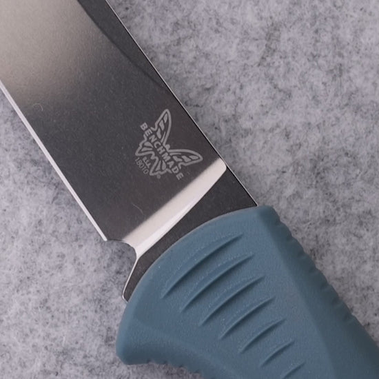 Benchmade 18010 Fishcrafter 7 inch fixed blade fillet knife with depth blue Santoprene handle — ClassicBlades