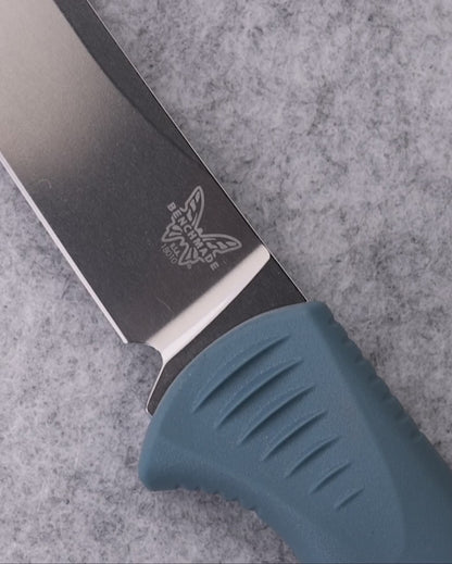 Benchmade 18010 Fishcrafter 7 inch fixed blade fillet knife with depth blue Santoprene handle — ClassicBlades