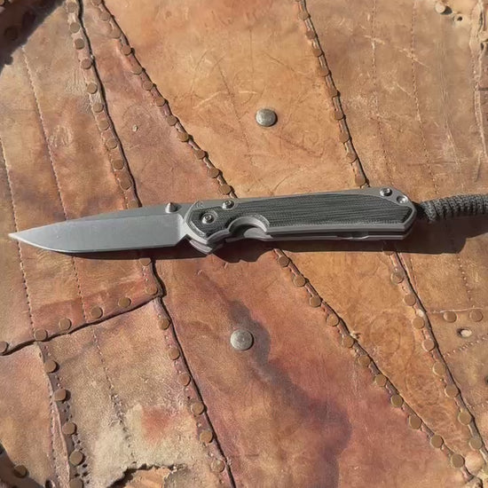Chris Reeve Small Sebenza 31 S31-1200 Black Canvas Micarta inlay EDC folding knife, mint preowned condition, made in USA